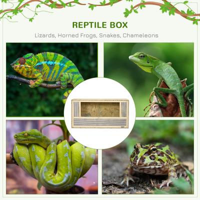 Show full view: PawHut Wooden Reptile Terrarium with Sliding Door, 33.8-gal slide 4 of 10