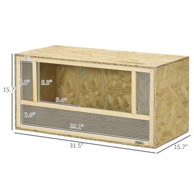 Show full view: PawHut Wooden Reptile Terrarium with Sliding Door, 33.8-gal slide 3 of 10