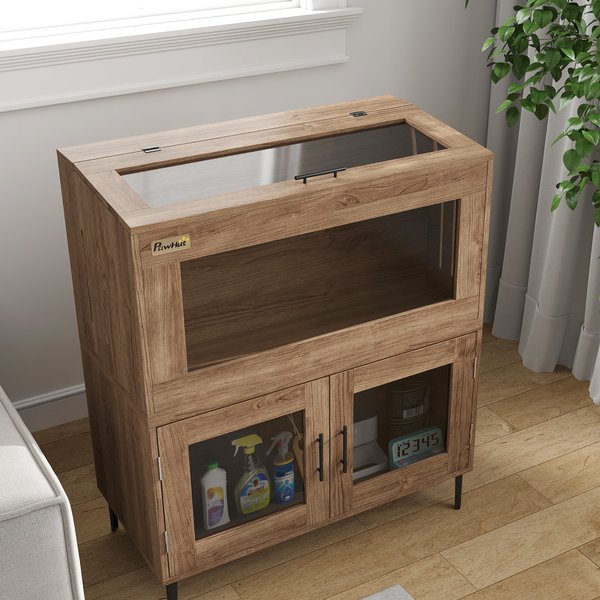 PawHut Stackable Reptile Tank with Storage Cabinet, 30-gal