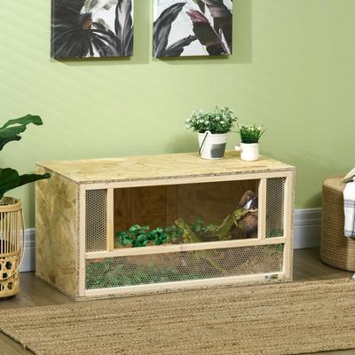 Show full view: PawHut Wooden Reptile Terrarium with Sliding Door, 33.8-gal slide 2 of 10
