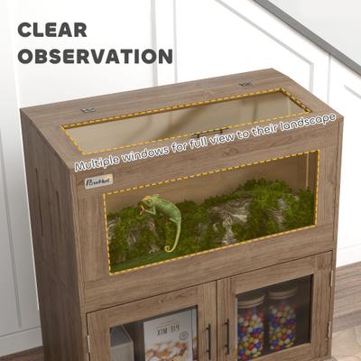 Show full view: PawHut Stackable Reptile Tank with Storage Cabinet, 30-gal slide 5 of 10