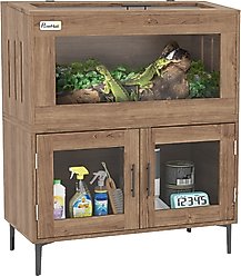 PawHut Stackable Reptile Tank with Storage Cabinet, 30-gal