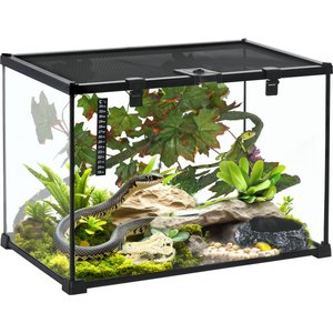 PawHut Glass Reptile Terrarium with Sliding Screen Top, 14-gal