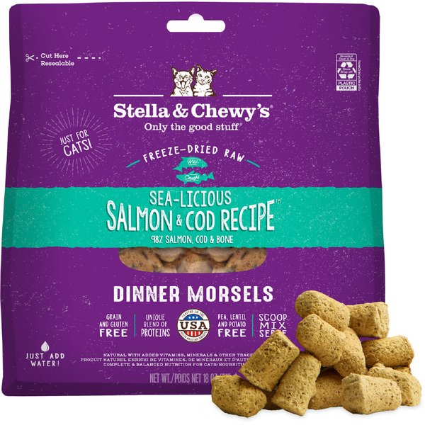 Stella & Chewy's Yummy Lickin' Salmon & Chicken Freeze-Dried Morsels Cat Food