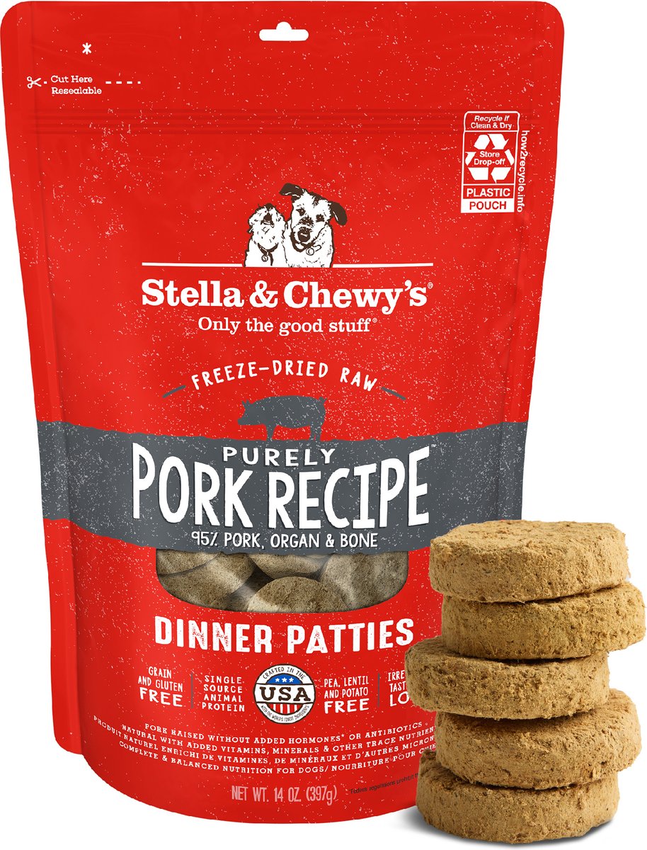 Stella & Chewy's Purely Pork Freeze-Dried Raw Dinner Patties Dog Food