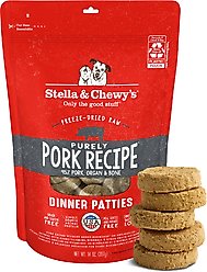 Stella & Chewy's Purely Pork Freeze-Dried Raw Dinner Patties Dog Food, 14-oz bag