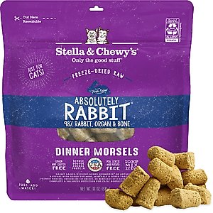 Stella & Chewy's Absolutely Rabbit Dinner Morsels Freeze-Dried Raw Cat Food, 18-oz bag