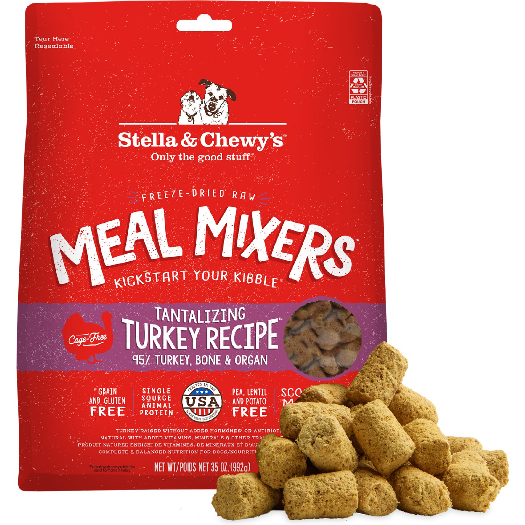 Stella & Chewy's Tantalizing Turkey Meal Mixers Freeze-Dried Raw Dog Food Topper, 35-oz bag
