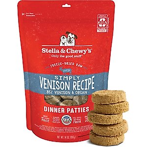 Stella & Chewy's Freeze-Dried Raw Simply Venison Dinner Patties Dog Food, 14-oz bag