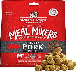 Stella & Chewy's Meal Mixers Purely Pork Freeze-Dried Raw Dog Food Topper, 3.5-oz bag