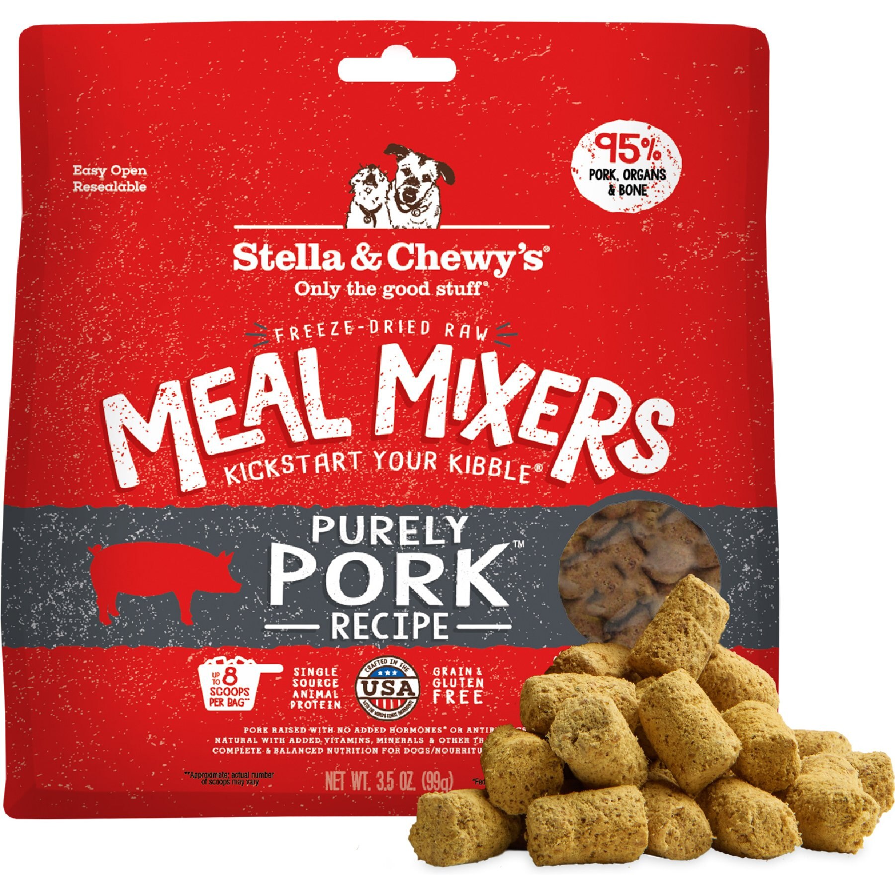 STELLA & CHEWY'S Meal Mixers Purely Pork Freeze-Dried Raw