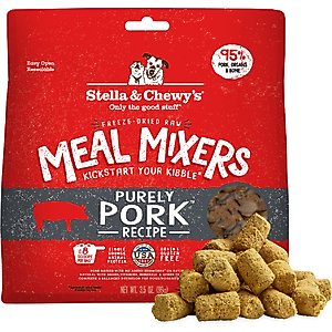 Stella & Chewy's Meal Mixers Purely Pork Freeze-Dried Raw Dog Food Topper, 3.5-oz bag