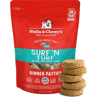 Stella & Chewy's Stella & Chewy's Surf 'N Turf Dinner Patties Freeze-Dried Raw Dog Food, 25-oz bag