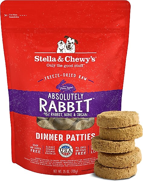Stella & Chewy's Absolutely Rabbit Dinner Patties Freeze-Dried Raw Dog Food