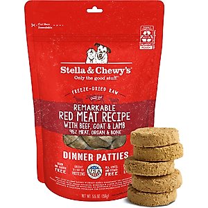 Stella & Chewy's Remarkable Red Meat Recipe Dinner Patties Freeze-Dried Raw Dog Food, 5.5-oz bag