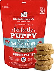 Stella & Chewy's Perfectly Puppy Beef & Salmon Dinner Patties Freeze-Dried Raw Dog Food, 14-oz bag