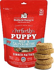 Stella & Chewy's Perfectly Puppy Beef & Salmon Dinner Patties Freeze-Dried Raw Dog Food, 5.5-oz bag slide 1 of 9