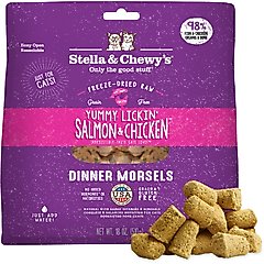 Stella & Chewy's Yummy Lickin' Salmon & Chicken Dinner Morsels Freeze-Dried Raw Cat Food, 18-oz bag