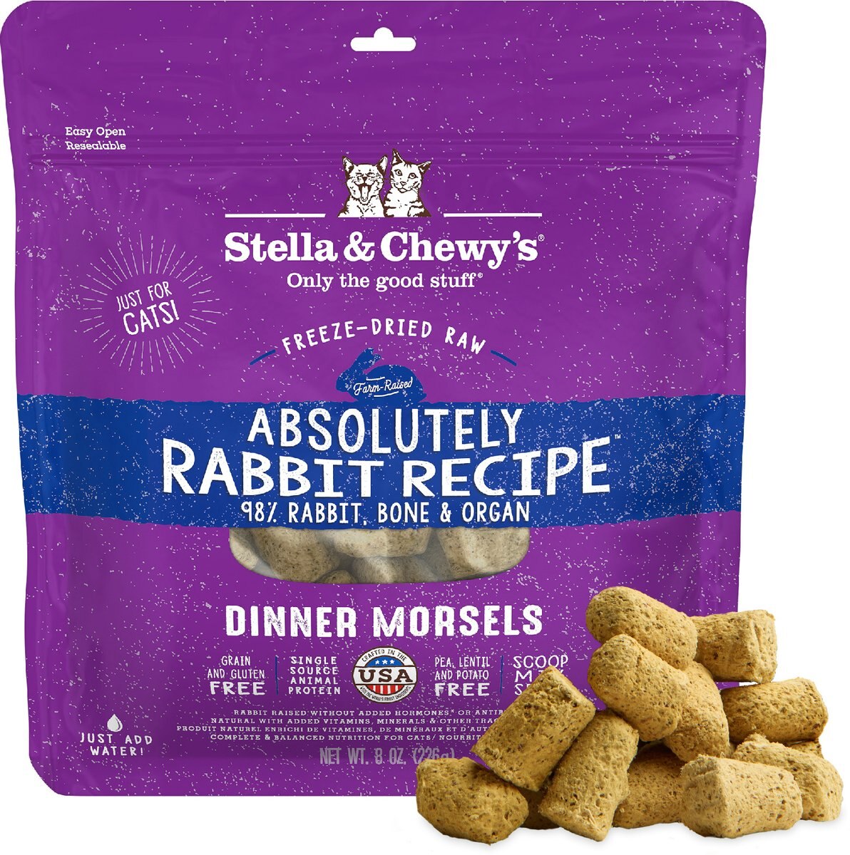 STELLA & CHEWY'S Absolutely Rabbit Dinner Morsels Freeze-Dried Raw Cat ...