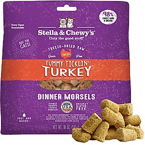 Stella & Chewy's Tummy Ticklin' Turkey Dinner Morsels Freeze-Dried Raw Cat Food, 18-oz bag