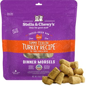 Stella & Chewy's Tummy Ticklin' Turkey Dinner Morsels Freeze-Dried Raw Cat Food, 8-oz bag