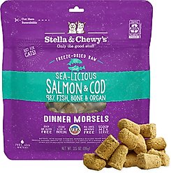 Stella & Chewy's Sea-licious Salmon & Cod Dinner Morsels Freeze-Dried Raw Cat Food, 3.5-oz bag