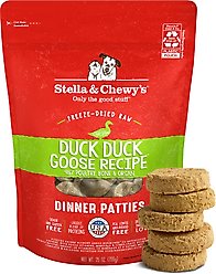 Stella & Chewy's Duck Duck Goose Dinner Patties Freeze-Dried Raw Dog Food, 25-oz bag