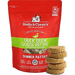 Stella & Chewy's Duck Duck Goose Dinner Patties Freeze-Dried Raw Dog Food, 25-oz bag