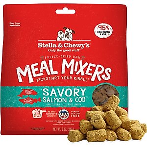 Stella & Chewy's Savory Salmon & Cod Meal Mixers Freeze-Dried Raw Dog Food Topper, 8-oz bag