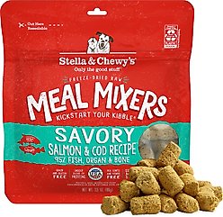 Stella & Chewy's Savory Salmon & Cod Meal Mixers Freeze-Dried Raw Dog Food Topper, 3.5-oz bag