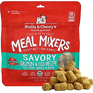 Stella & Chewy's Savory Salmon & Cod Meal Mixers Freeze-Dried Raw Dog Food Topper, 3.5-oz bag