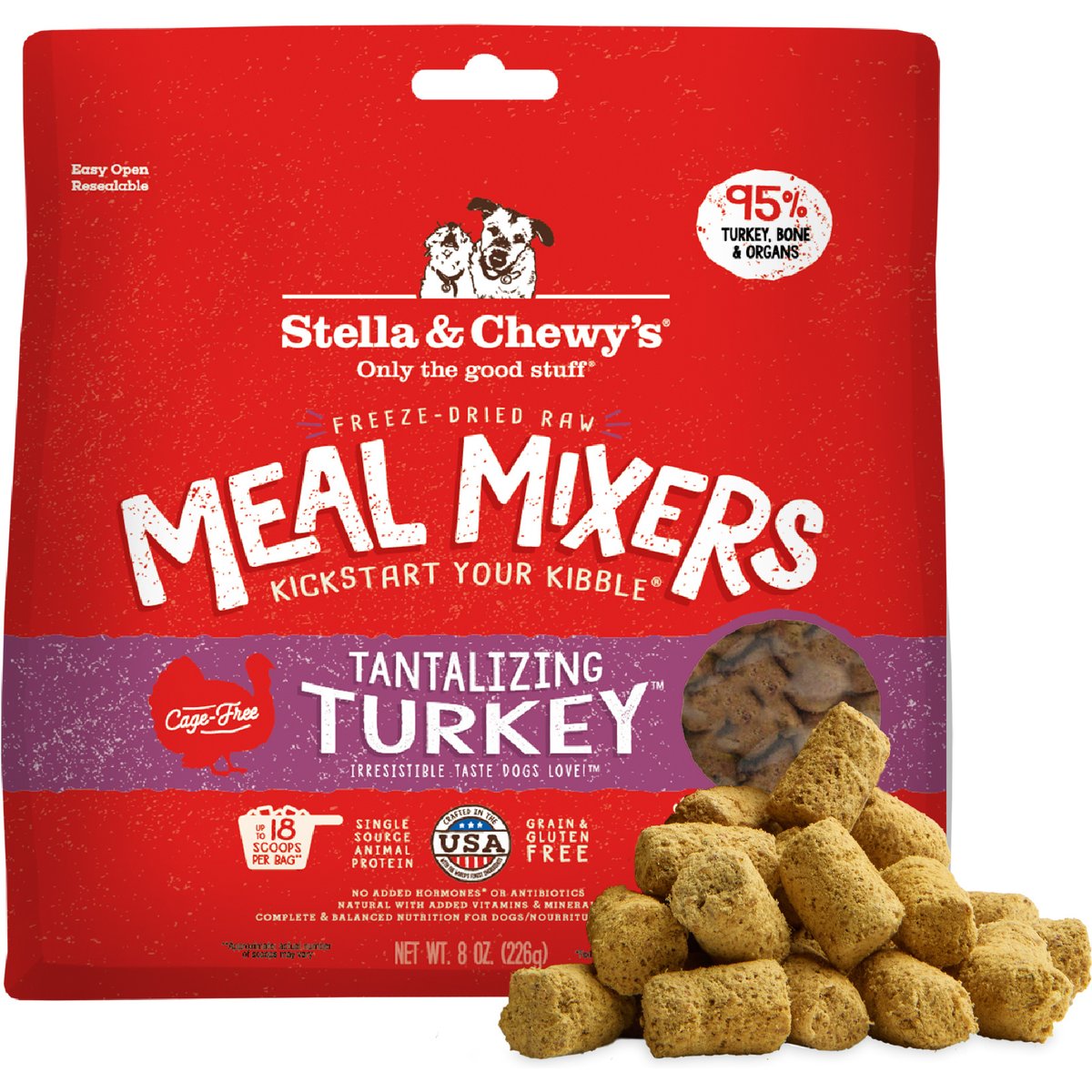 Stella & Chewy's Turkey Meal Mixers Freeze-Dried Dog Food Topper, 9-oz