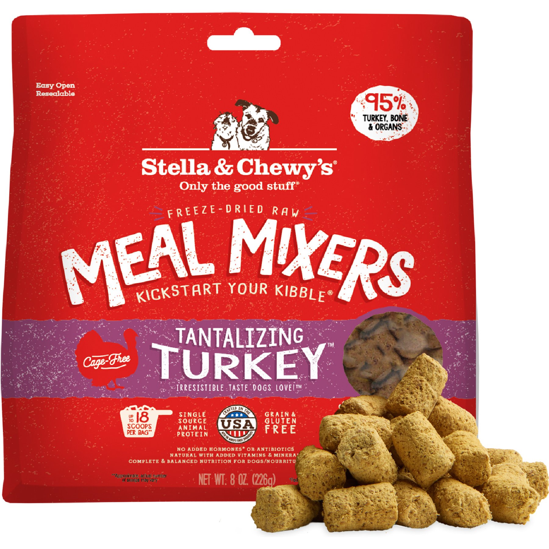 Stella & Chewy's Turkey Meal Mixers Freeze-Dried Dog Food Topper, 9-oz