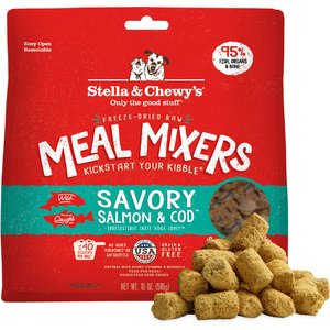 Stella & Chewy's Savory Salmon & Cod Meal Mixers Freeze-Dried Raw Dog Food Topper, 18-oz bag