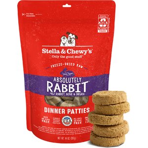Stella & Chewy's Absolutely Rabbit Dinner Patties Freeze-Dried Raw Dog Food, 14-oz bag