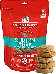 Stella & Chewy's Surf 'N Turf Dinner Patties Freeze-Dried Raw Dog Food, 5.5-oz bag