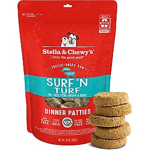 Stella & Chewy's Surf 'N Turf Dinner Patties Freeze-Dried Raw Dog Food, 14-oz bag