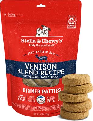 Stella & Chewy's Venison Blend Dinner Patties Freeze-Dried Raw Dog Food, 5.5-oz bag