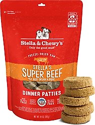 Stella & Chewy's Stella's Super Beef Dinner Patties Freeze-Dried Raw Dog Food, 14-oz bag