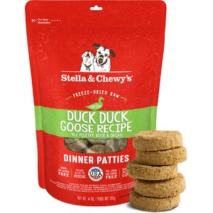Stella & Chewy's Duck Duck Goose Dinner Patties Freeze-Dried Raw Dog Food, 14-oz bag