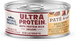 Natural Balance Ultra Protein Real Duck Recipe with Protein-Rich Organs Pate Wet Cat Food, 2.8-oz can, case of 12