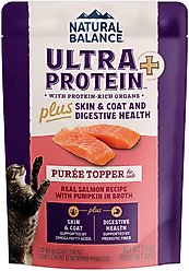 Natural Balance Ultra Protein Plus Skin, Coat & Digestive Health Real Salmon with Pumpkin Puree Wet Cat Food, 2.4-oz pouch, case of 12