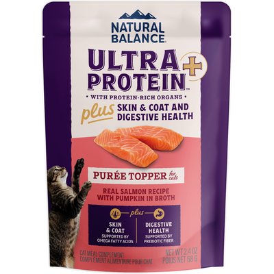 Natural Balance Natural Balance Ultra Protein Plus Skin, Coat & Digestive Health Real Salmon with Pumpkin Puree Wet Cat Food, 2.4-oz pouch, case of 24
