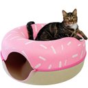 Luli & Cat Sprinkled Donut Cat Tunnel Bed, Pink