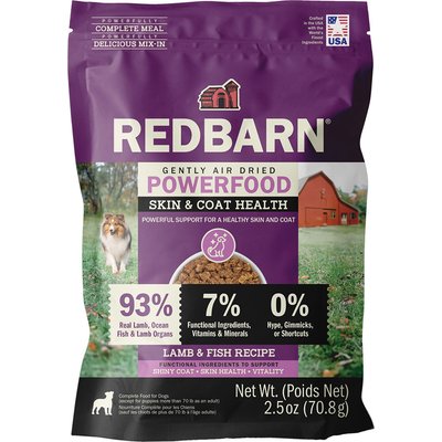 Redbarn Redbarn Powerfood Skin & Coat Fish & Lamb Gently Air-Dried Dog Food, 2.5-oz bag