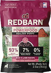 Redbarn Powerfood Healthy Puppy Beef & Lamb Grain-Free Gently Air-Dried Dog Food, 2.5-oz bag