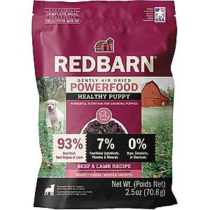Redbarn Powerfood Healthy Puppy Beef & Lamb Grain-Free Gently Air-Dried Dog Food, 2.5-oz bag