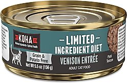 KOHA Limited Ingredient Diet Venison Entrée Grain-Free Paté Wet Cat Food, 5.5-oz can, case of 24