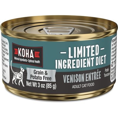 KOHA KOHA Limited Ingredient Diet Venison Entrée Grain-Free Paté Wet Cat Food, 3-oz can, case of 24