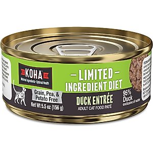 KOHA Limited Ingredient Diet Duck Entrée Grain-Free Paté Wet Cat Food, 5.5-oz can, case of 24